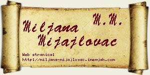 Miljana Mijajlovac vizit kartica